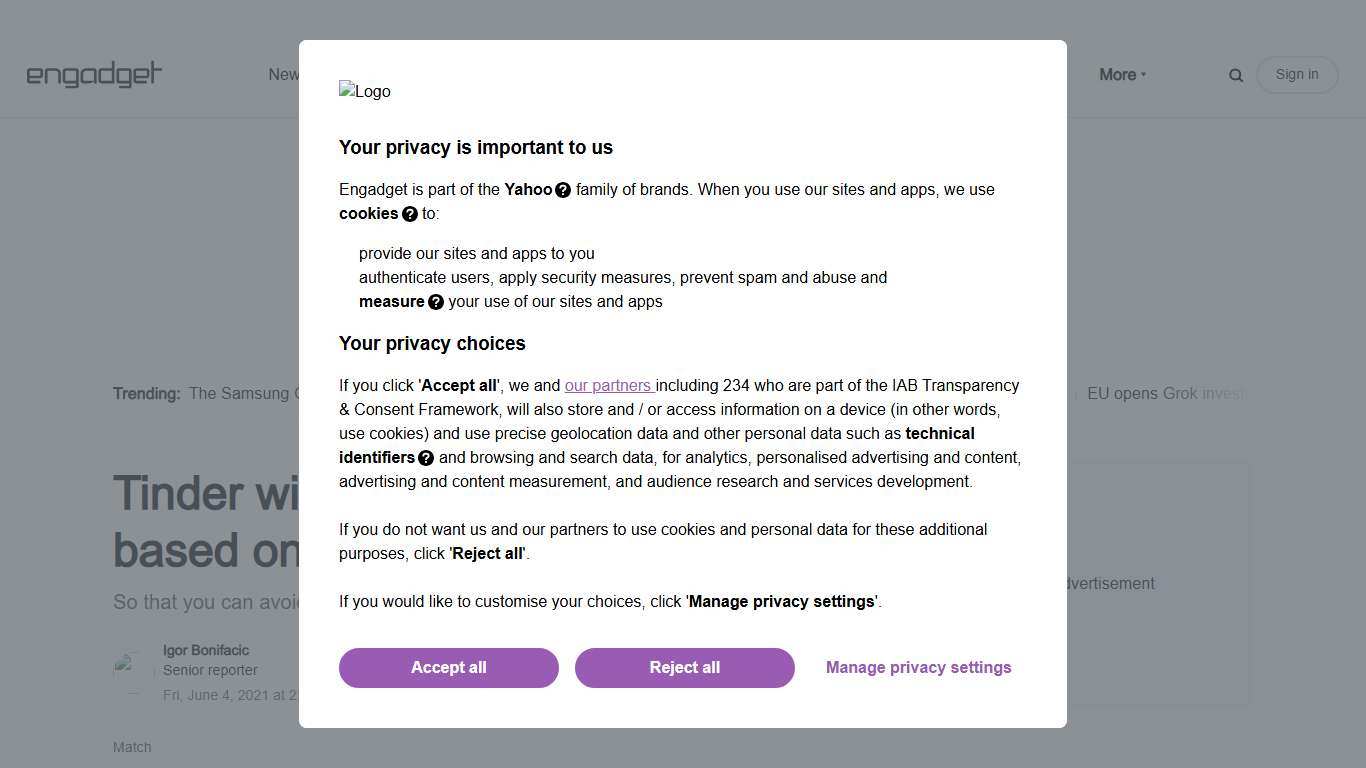 Tinder will let you block people based on their phone number